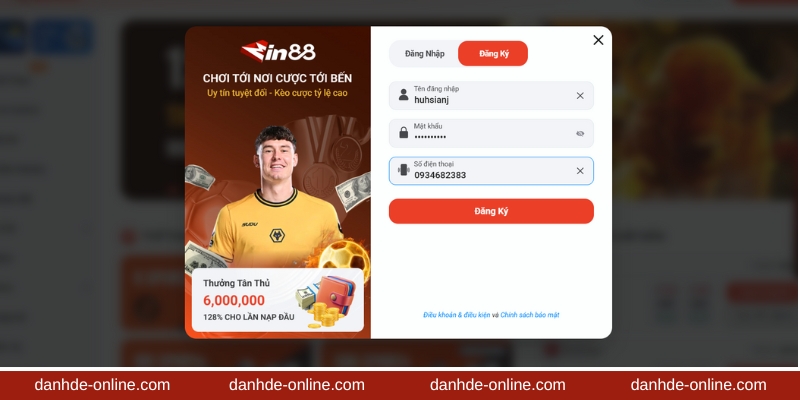 Cách đăng ký chơi lô đề 4 Điền thông tin và kết thúc đăng ký